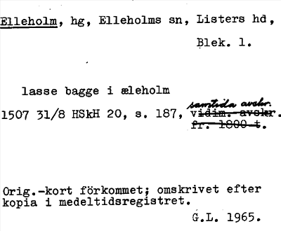 Bild på arkivkortet för arkivposten Elleholm