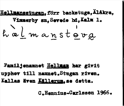 Bild på arkivkortet för arkivposten Hellmansstugan