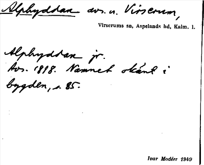 Bild på arkivkortet för arkivposten Alphyddan