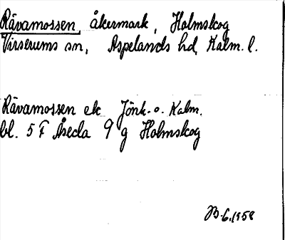Bild på arkivkortet för arkivposten Rävamossen