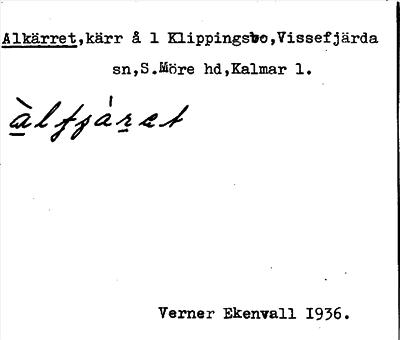 Bild på arkivkortet för arkivposten Alkärret