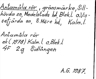 Bild på arkivkortet för arkivposten Antamåla rör