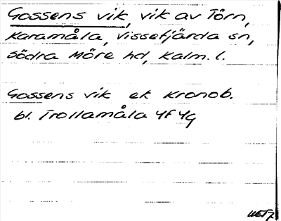 Bild på arkivkortet för arkivposten Gossens vik