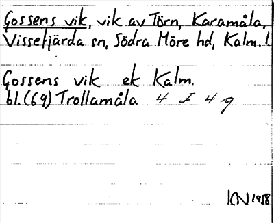 Bild på arkivkortet för arkivposten Gossens vik