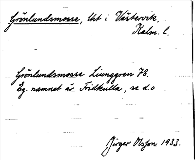 Bild på arkivkortet för arkivposten Grönlundsmosse