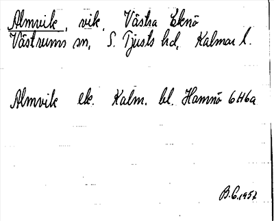 Bild på arkivkortet för arkivposten Almvik