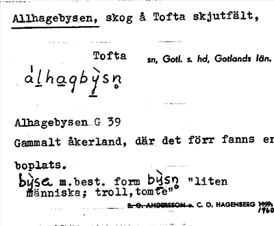Bild på arkivkortet för arkivposten Allhagebysen