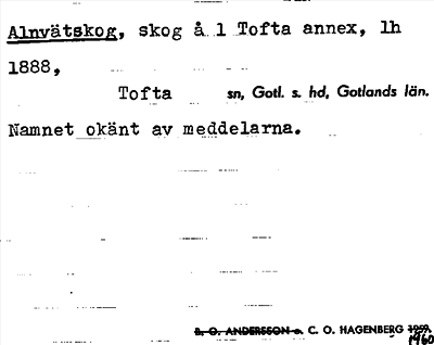 Bild på arkivkortet för arkivposten Alnvätskog