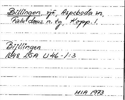 Bild på arkivkortet för arkivposten Billingen