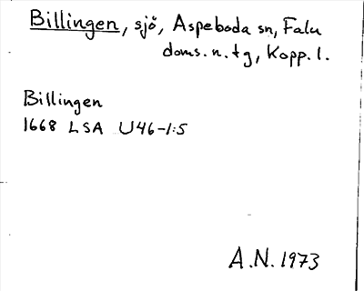 Bild på arkivkortet för arkivposten Billingen