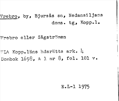 Bild på arkivkortet för arkivposten Vrebro