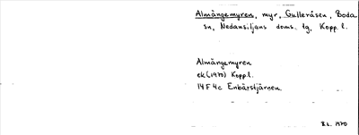 Bild på arkivkortet för arkivposten Almängemyren