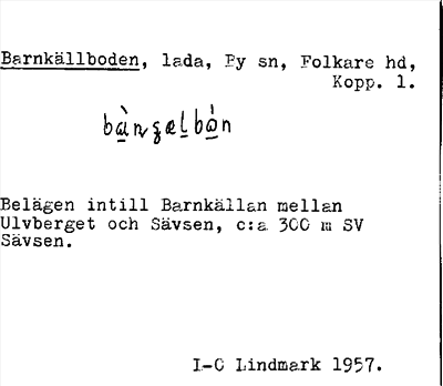 Bild på arkivkortet för arkivposten Barnkällboden