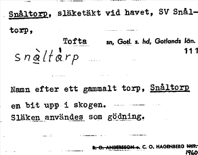 Bild på arkivkortet för arkivposten Snåltorp