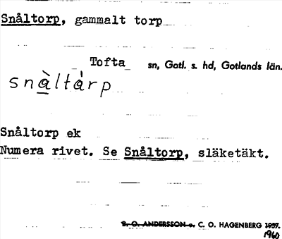 Bild på arkivkortet för arkivposten Snåltorp