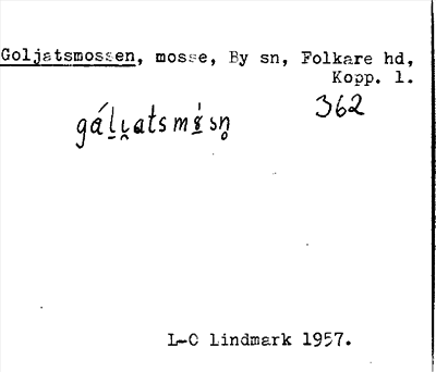 Bild på arkivkortet för arkivposten Goljatsmossen