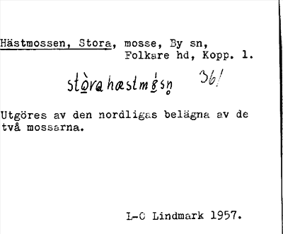 Bild på arkivkortet för arkivposten Hästmossen, Stora