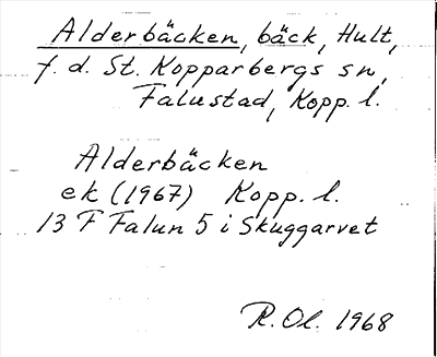 Bild på arkivkortet för arkivposten Alderbäcken